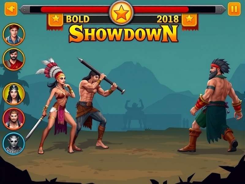 Bold Warrior Showdown gameplay screenshot showing Indian warrior characters